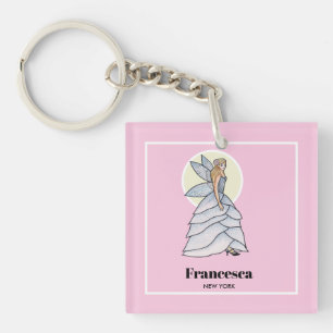 Porte-clefs Illustration de mode de robe de princesse fée péta