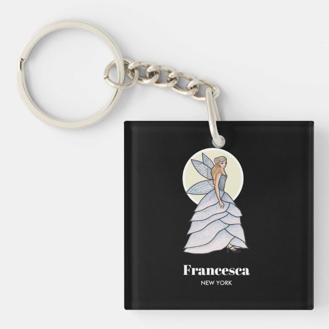 Porte-clefs Illustration de mode de robe de princesse fée péta (Devant)