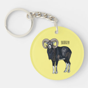 Porte-clefs Illustration de mouflon, mouton