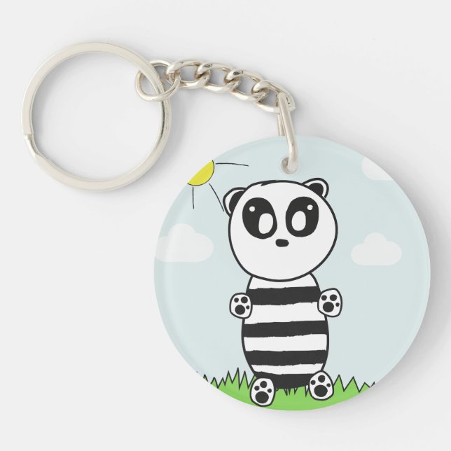 Porte-clefs Illustration de Panda Mignon (Devant)