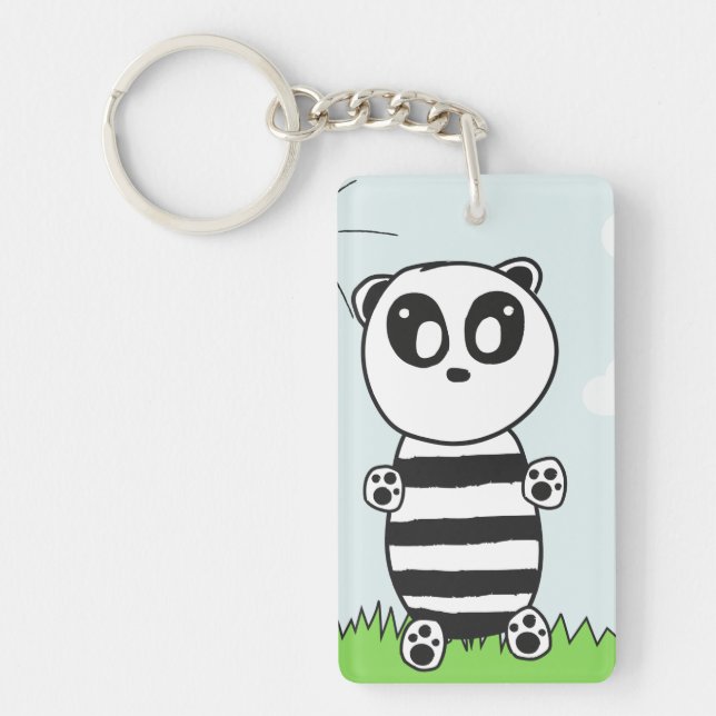 Porte-clefs Illustration de Panda Mignon (Devant)