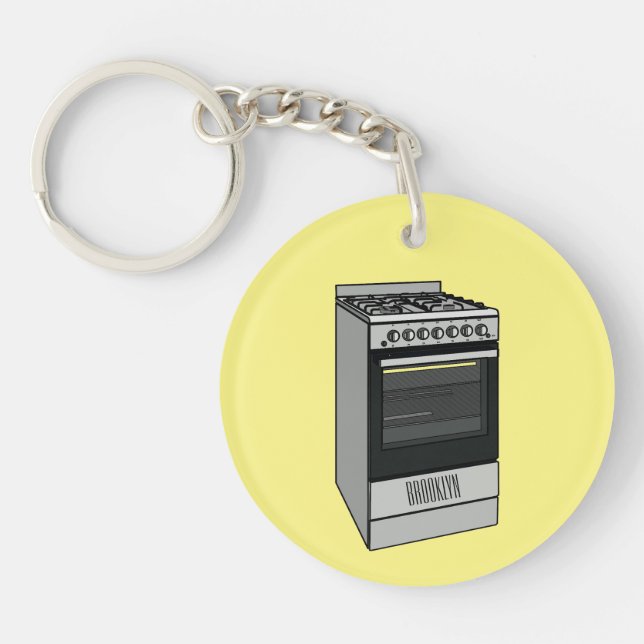 Porte-clefs Illustration de poêle électrique (Devant)