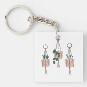 Porte-clefs Illustration de pots de plantes suspendus en macra
