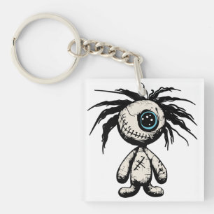 Porte-clefs Illustration de poupée vaudou mignonne et effrayan