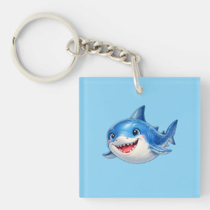 Porte-clefs Illustration de requin mignon aux grands yeux Anim