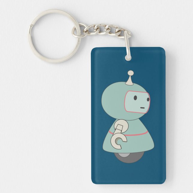 Porte-clefs Illustration de robot rétro (Devant)