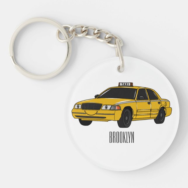 Porte-clefs Illustration de taxi (Devant)