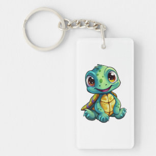 Porte-clefs Illustration de tortue caricaturale