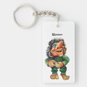 Porte-clefs Illustration de troll drôle scandinave aquarelle