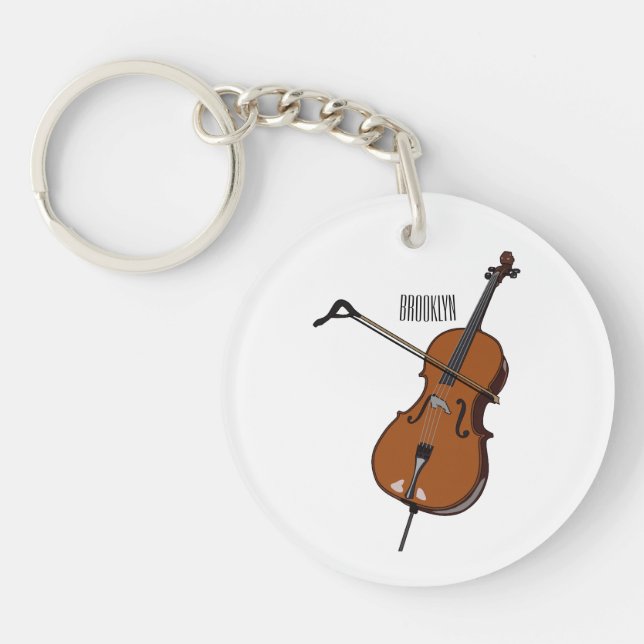 Porte-clefs Illustration de violoncelle (Devant)