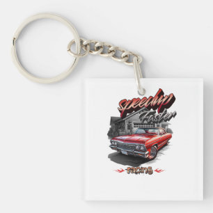 Porte-clefs illustration de voiture de sport
