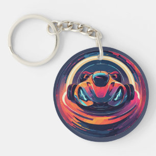 Porte-clefs Illustration de voiture de sport futuriste dynamiq