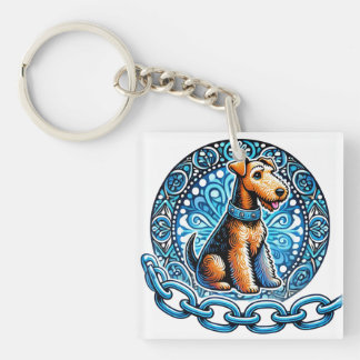 Porte-clefs Illustration décorative d'un chien terrier