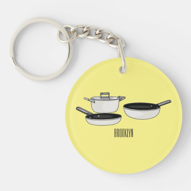 Porte-clefs Illustration des jeux de cuisine (Devant)