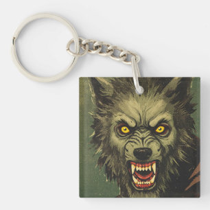 Porte-clefs Illustration d'horreur de loup-garou féroce