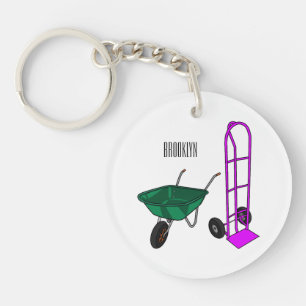 Porte-clefs Illustration du chariot à roues et du chariot à ma