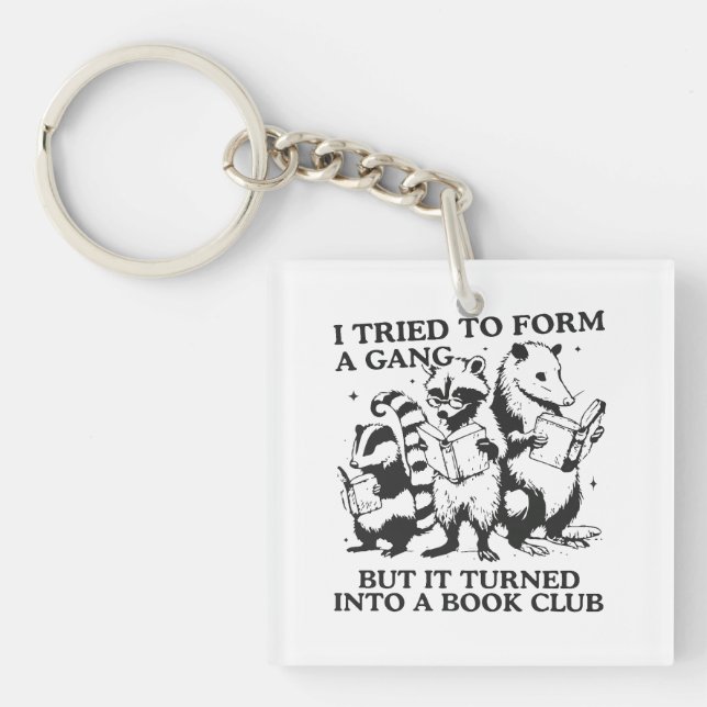 Porte-clefs Illustration du club de lecture des animaux nerds  (Devant)