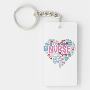 Porte-clefs Illustration du coeur de l'infirmière