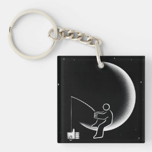 Porte-clefs Illustration du croissant de lune pour pêcher des 
