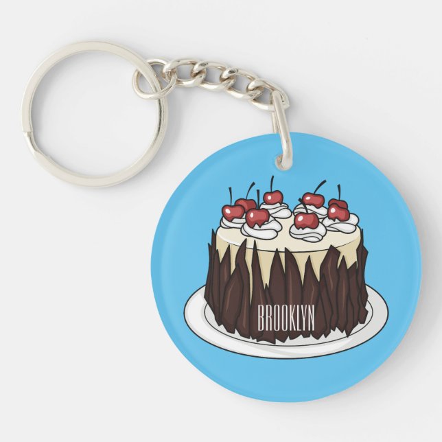 Porte-clefs Illustration du gâteau de la Forêt-Noire (Devant)