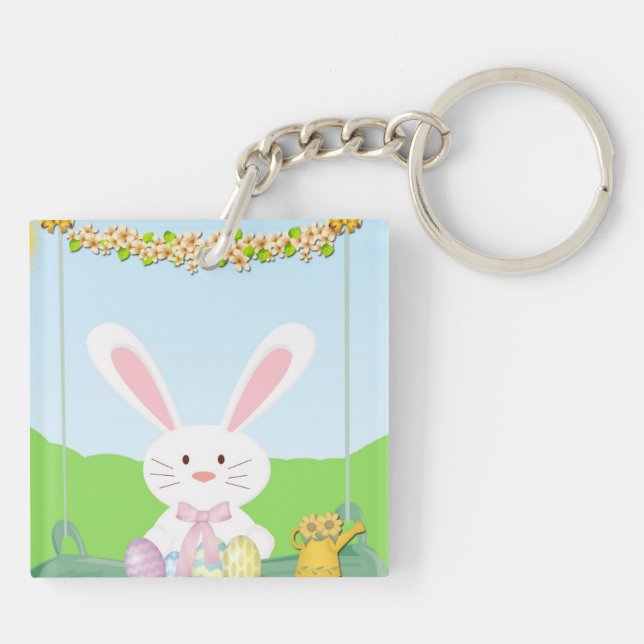 Porte-clefs Illustration du lapin de Pâques (Dos)