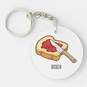Porte-clefs Illustration du pain et de la confiture