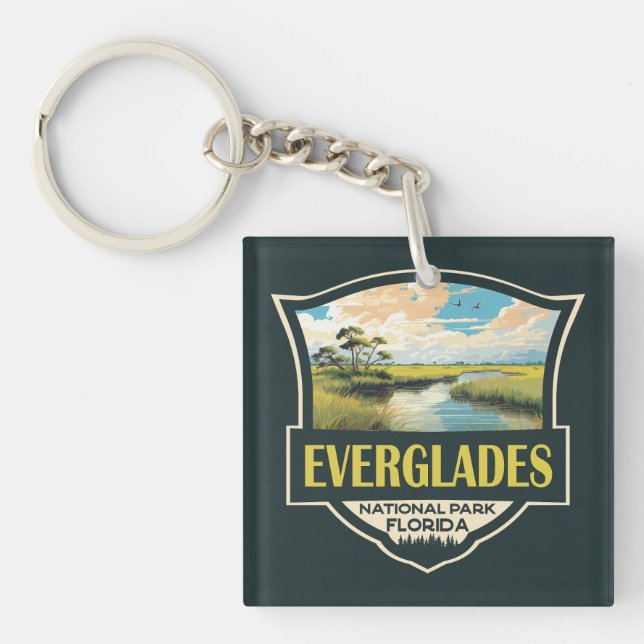 Porte-clefs Illustration du parc national des Everglades Art d (Devant)