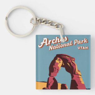 Porte-clefs Illustration du parc national Retro Arches