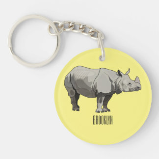 Porte-clefs Illustration du rhinocéros de Javan