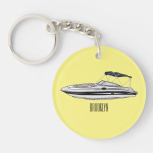 Porte-clefs Illustration d'un bateau à moteur