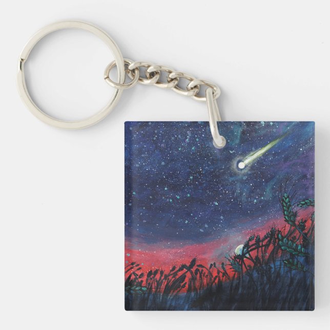 Porte-clefs Illustration d'une étoile de tir (Devant)