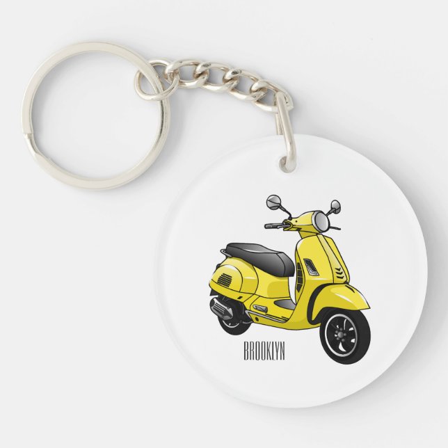 Porte-clefs Illustration d'une moto cyclable (Devant)