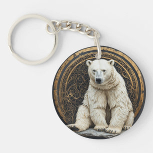 Porte-clefs Illustration élégante d'ours polaire