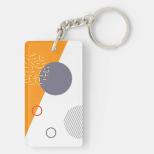 Porte-clefs Illustration géométrique urbaine, cool, unique, te