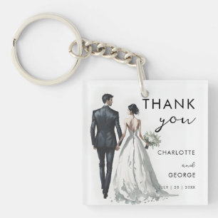 Porte-clefs Illustration Mariée et Salle Faveurs mariage