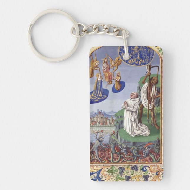 Porte-clefs Illustration médiévale de saint Bernard de Clairva (Devant)