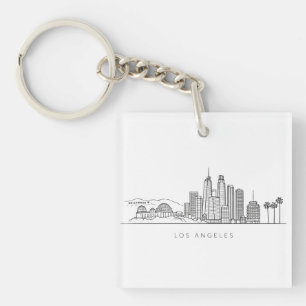 Porte-clefs Illustration minimaliste de la skyline de Los Ange