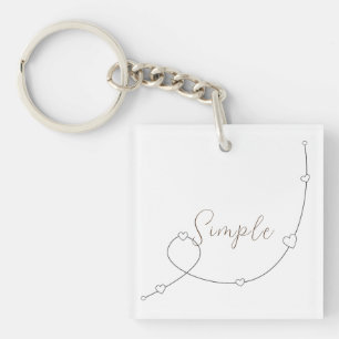 Porte-clefs Illustration simple avec les coeurs dans un style 