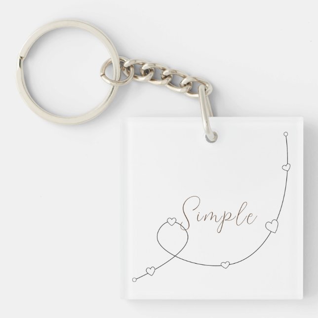 Porte-clefs Illustration simple avec les coeurs dans un style  (Devant)