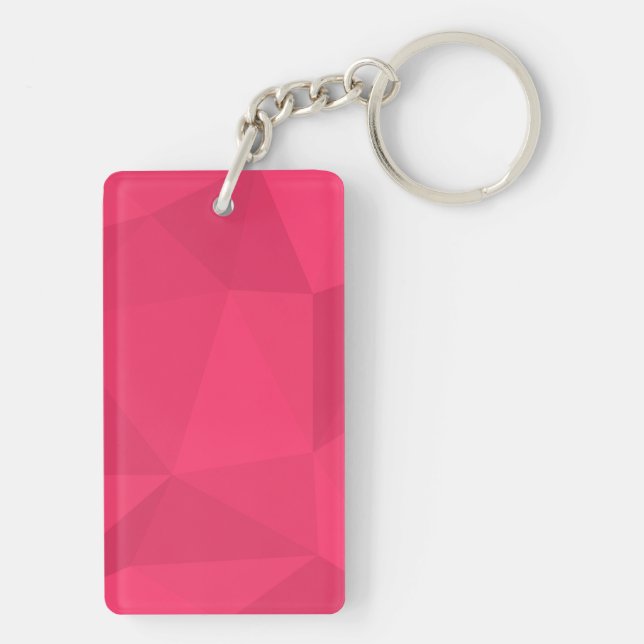 Porte-clefs Illustration triangle rose, cool, unique, tendance (Dos)