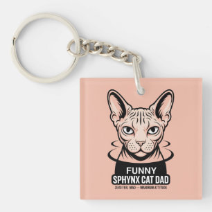 Porte-clefs Illustration vectorielle de papa de chat Sphynx dr