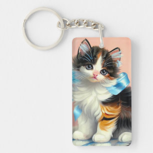 Porte-clefs Illustration vintage Calico Kitten