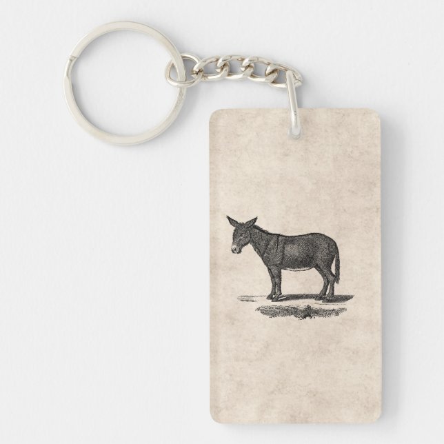 Porte-clefs Illustration vintage d'âne - ânes 1800's (Devant)