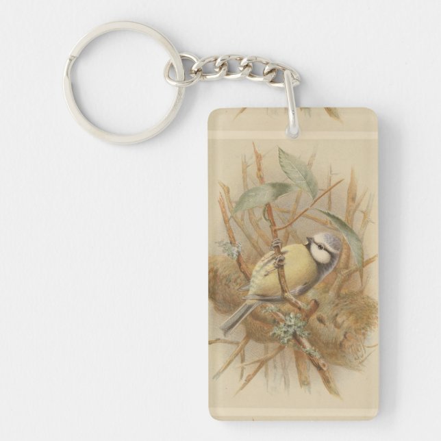 Porte-clefs Illustration vintage de Bluetit (Devant)