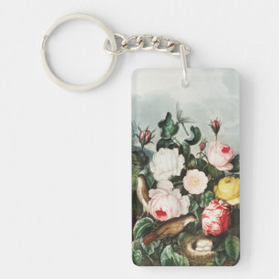 Porte-clefs Illustration vintage de Thornton Roses Bird Nest