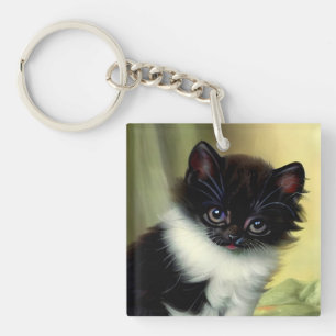 Porte-clefs Illustration vintage Tuxedo Kitten