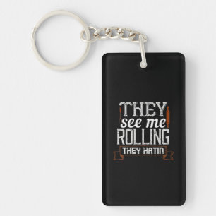 Porte-clefs Ils Me Voient Rouler Qu'Ils Hatinent