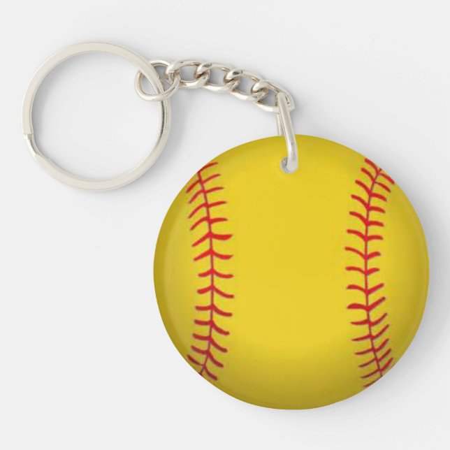 Porte-clefs Image de Softball Jaune (Devant)