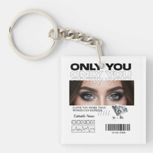 Porte-clefs Image Yeux Personnalisés, texte Personnalisé