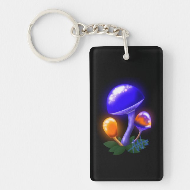 Porte-clefs Imaginaire Blancs Dapperling Orange & Champignons  (Devant)